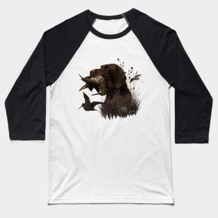 Woodcock Hunting with German Wirehaired Pointer Baseball T-Shirt